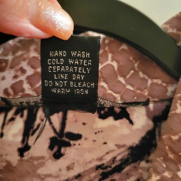 Mirror Image Womens Jacket  Brown White M Eiffel Tower Print Stretch Denim Jean - Picture 7 of 8